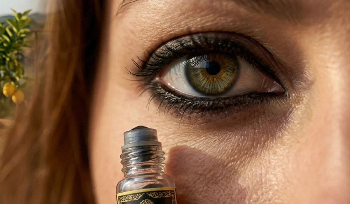 Regard intense et profond sublimé par le khôl traditionnel naturel Mnatura