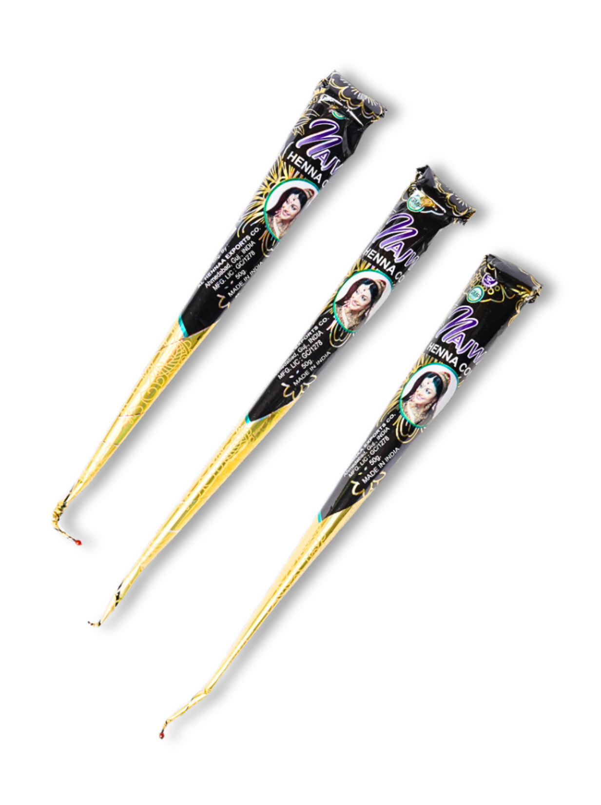 Lot de 3 cônes henné noir – tatouage naturel éphémère pour le corps