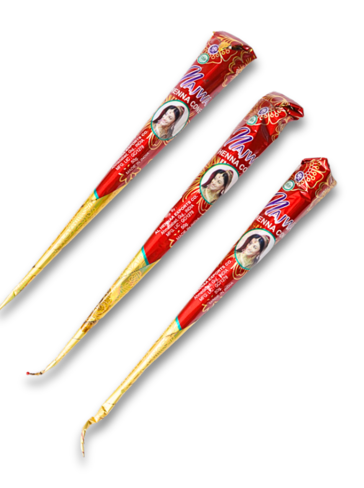 3 Cône de henné marron – tatouage naturel éphémère pour mains et pieds