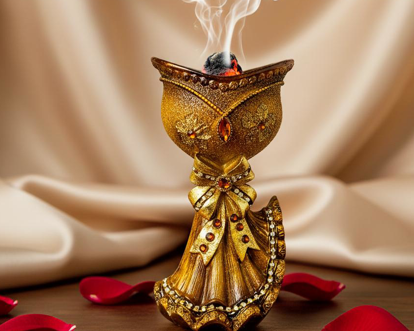 Brûle encens à charbon de luxe – Support élégant pour encens