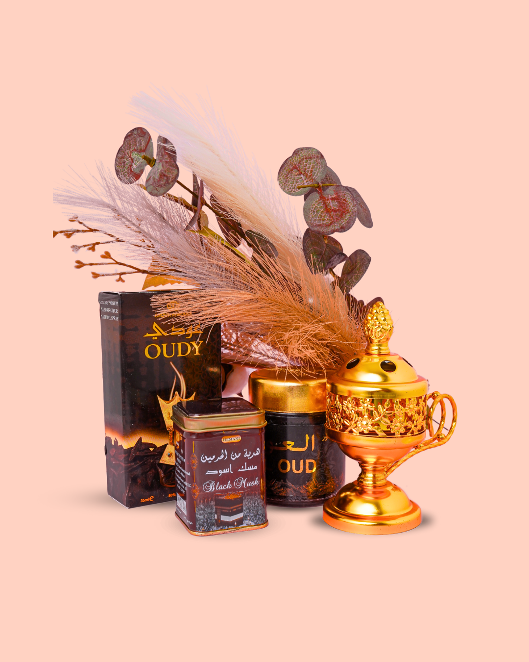 Coffret Cadeau Homme – Encens Oud raffiné, musc et brûleur élégant pour une expérience olfactive luxueuse