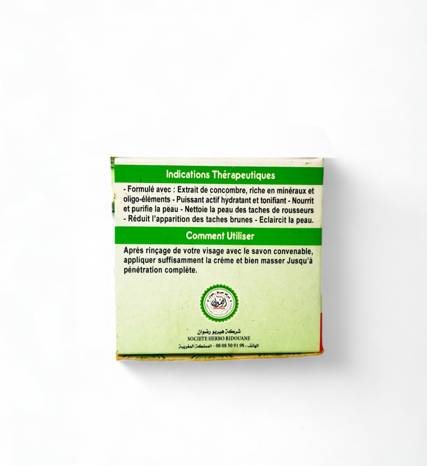 Crème Éclaircissant A Base d'Extrait De Concombre