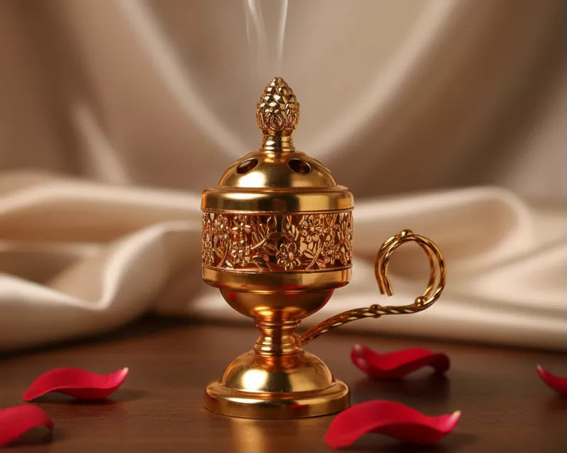 Encensoir artisanal en bois naturel, décoratif et fonctionnel pour brûler encens