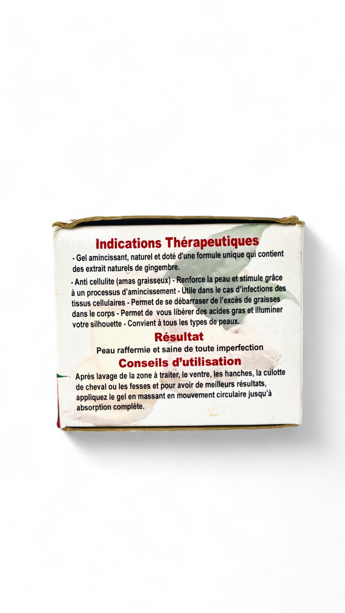 Gel naturel au gingembre – Soin corporel 100 mL