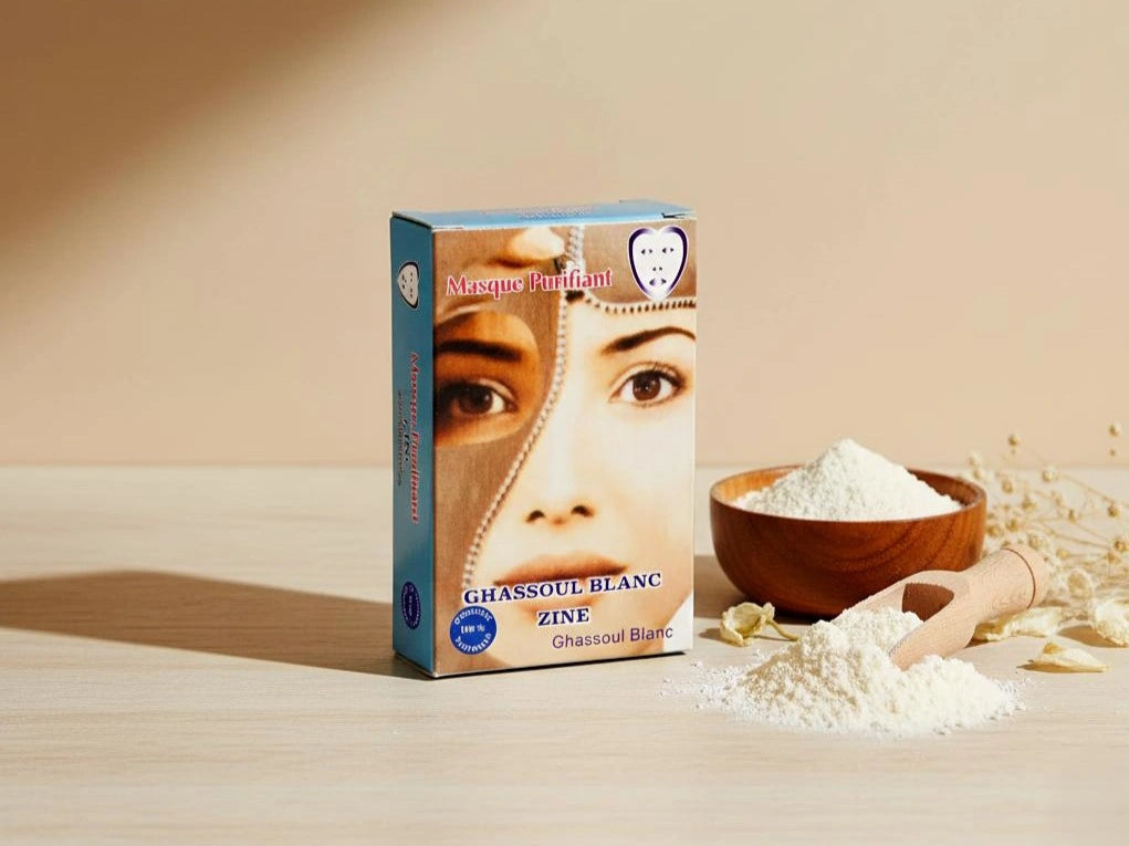 Ghassoul Blanc - Masque Lavant Doux pour Peaux et Cheveux Sensibles