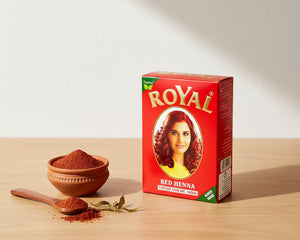 Henné Royal Rouge – poudre végétale 100% naturelle pour coloration aux reflets rouges intenses.