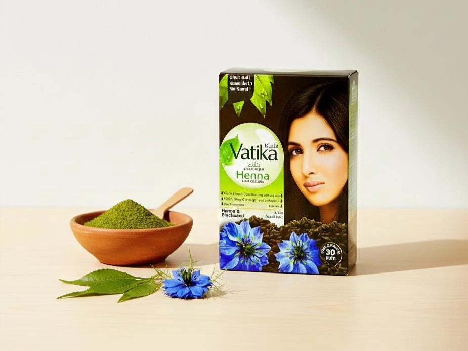 henné vatika noir coloration naturelle sans chimie – teinture cheveux noir profond
