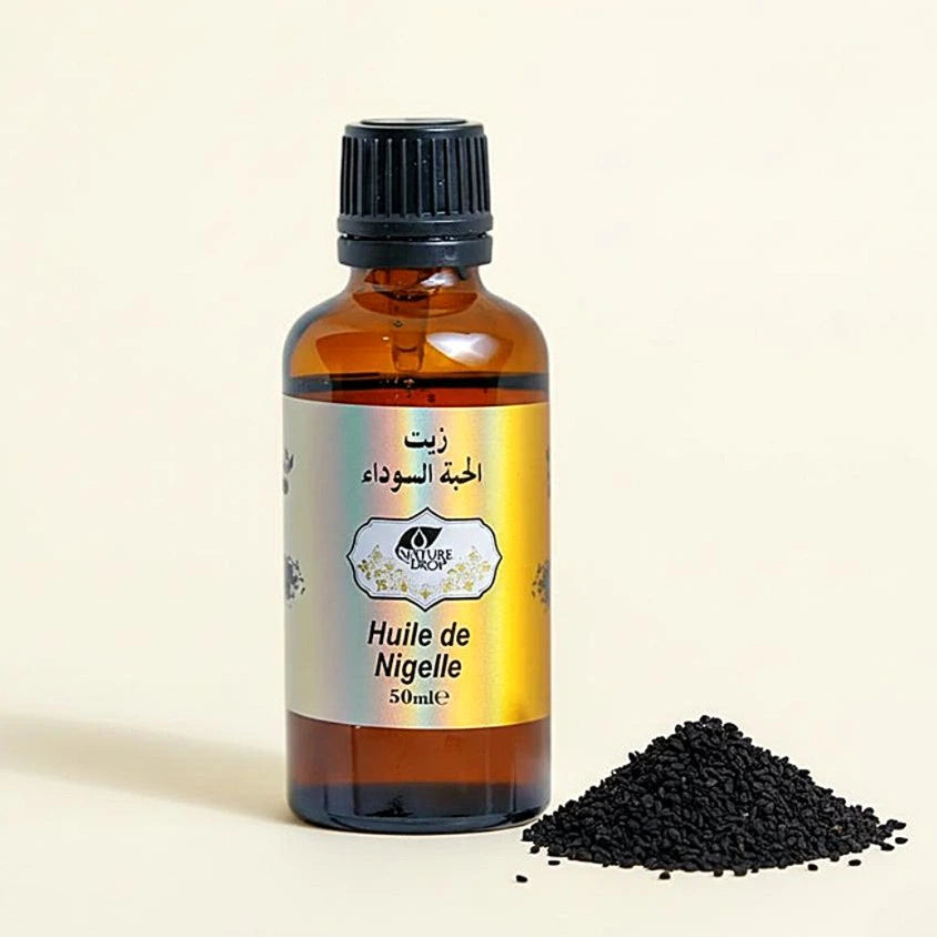 Huile de nigelle pure – flacon naturel à base de graines de Nigella sativa