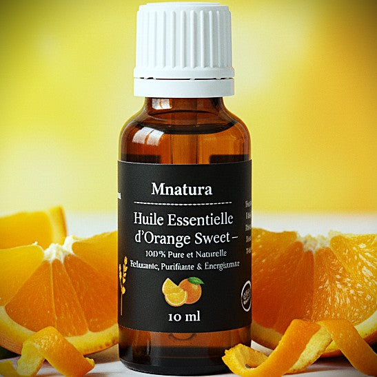 Huile Essentielle d’Orange Sweet – 100 % Pure et Naturelle | Relaxante, Purifiante & Énergisante