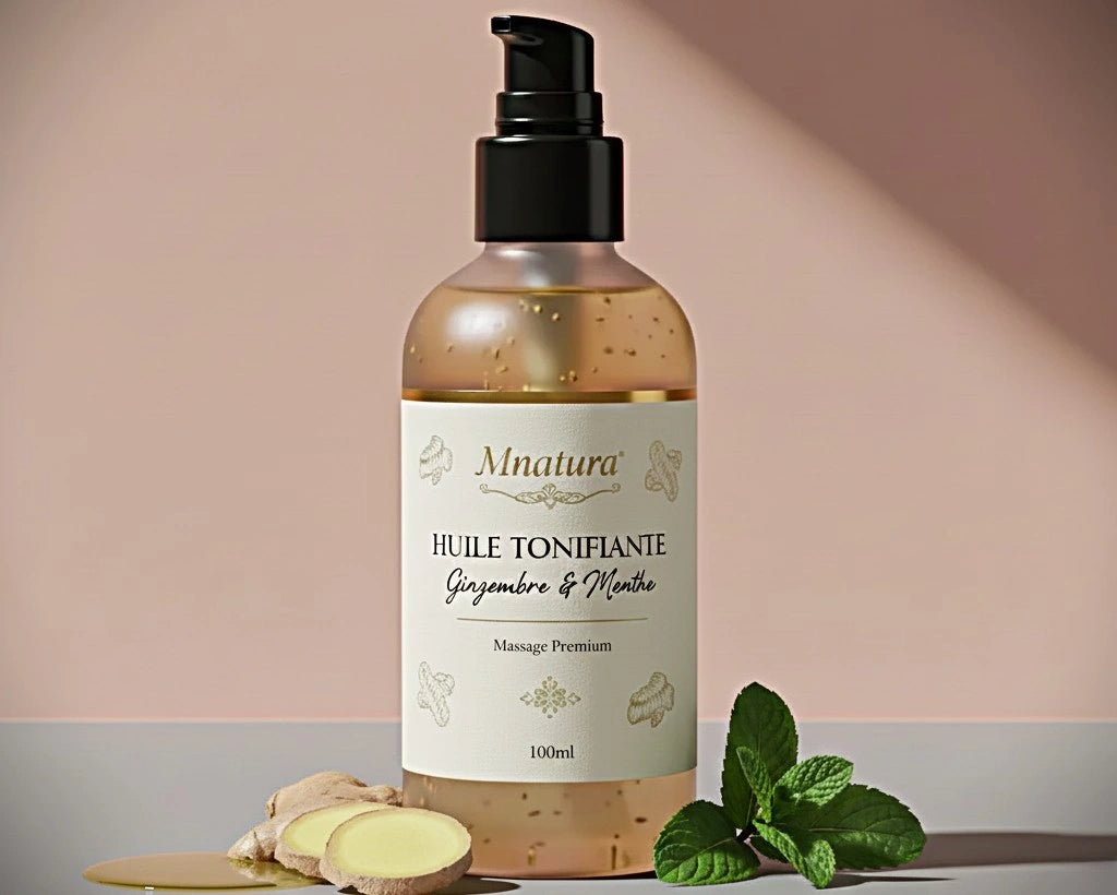 Huile Tonifiante Gingembre & Menthe – Vitalité et Énergie Naturelle 100 Ml