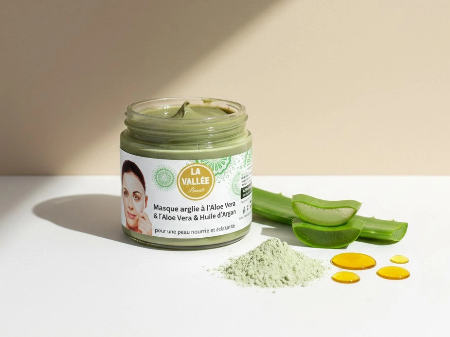 masque aloe vera pour visage Masque Aloe Vera & Argan – Soin Hydratant & Nourrissant Visage & Cheveux