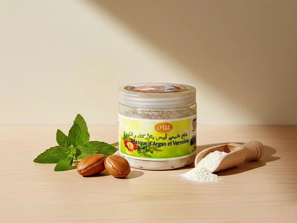 Masque d'Argan et Verveine - Soin Nourrissant et Revitalisant pour Peau et Cheveux Fatigués