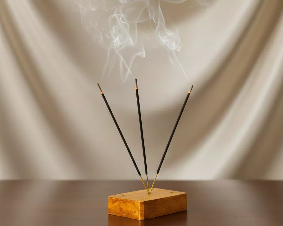 Porte Encens en Bois – Support pour bâtons d'encens