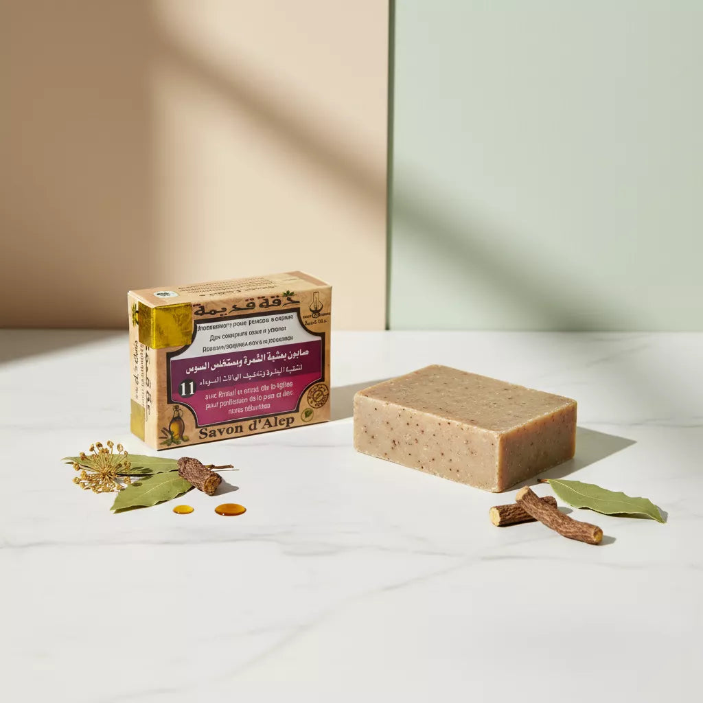Savon d’Alep Fenouil &amp; Réglisse – Apaisant, Antioxydant &amp; Peaux Sensibles