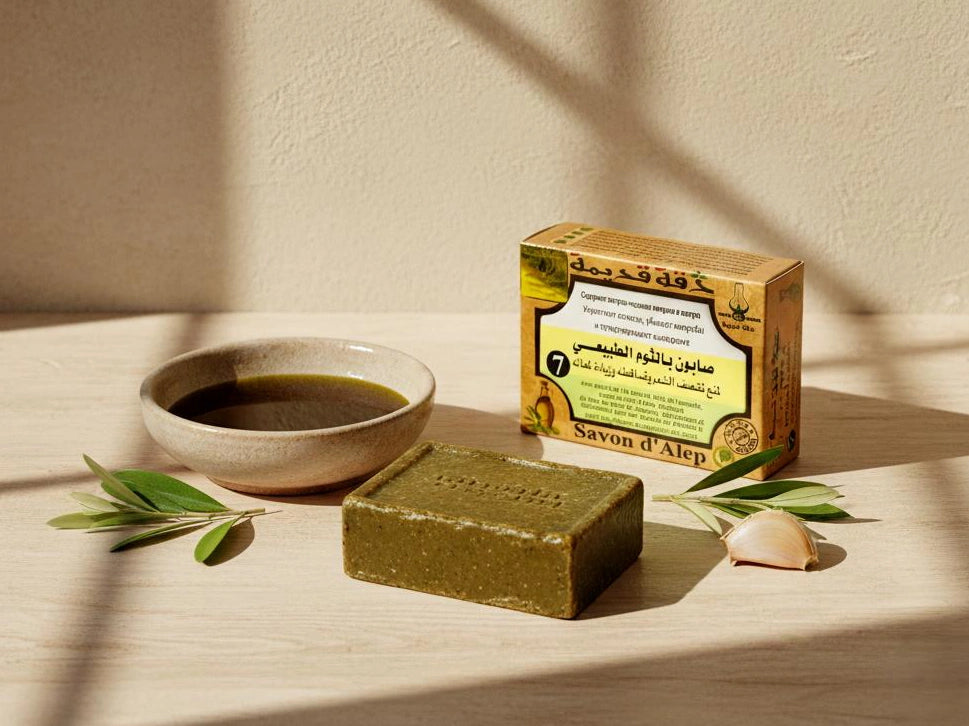 Savon d’Alep à l’Ail – Purifiant, Équilibrant et 100 % Naturel