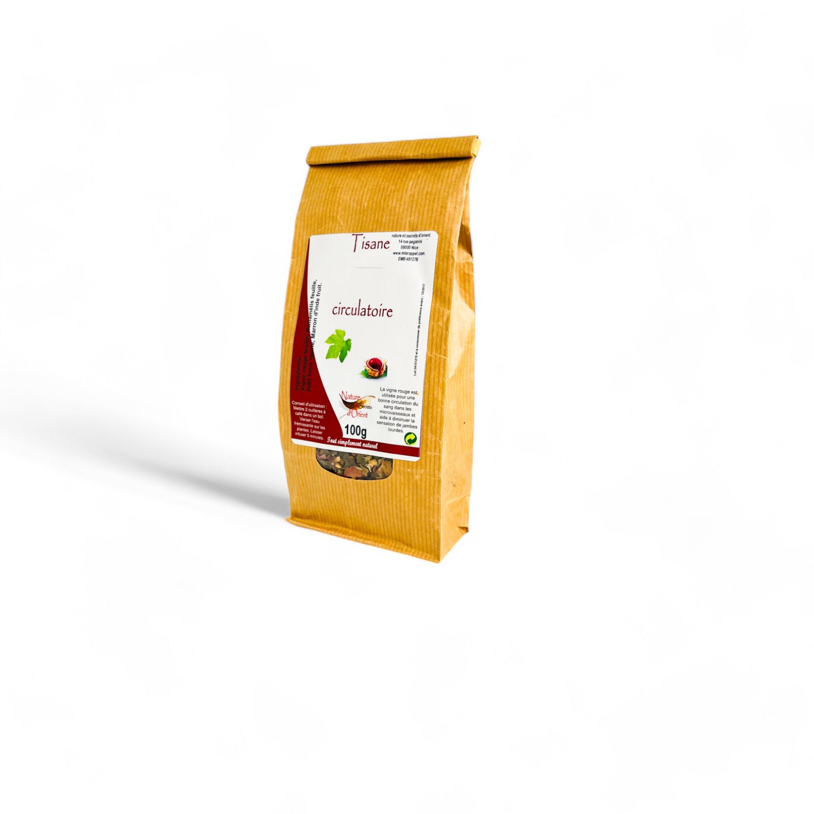 Tisane circulatoire en vrac – infusion naturelle d’herbes.