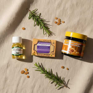 Coffret Hammam Complet Mnatura – Savon Noir, Savon d'Alep et Huile de Romarin