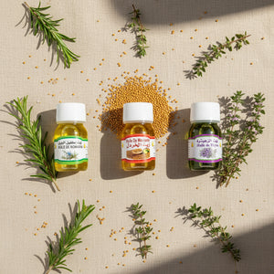 Coffret Trio Huiles Fortifiantes Cheveux Mnatura – Huile de Romarin, Moutarde et Thym 30mL
