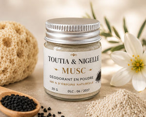 Mini déodorant en poudre oriental Musc, format découverte Mnatura.