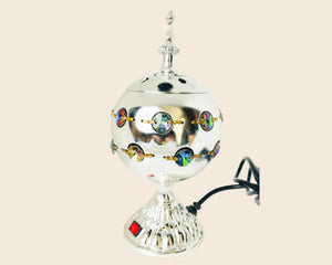 encensoir électrique rond argenté