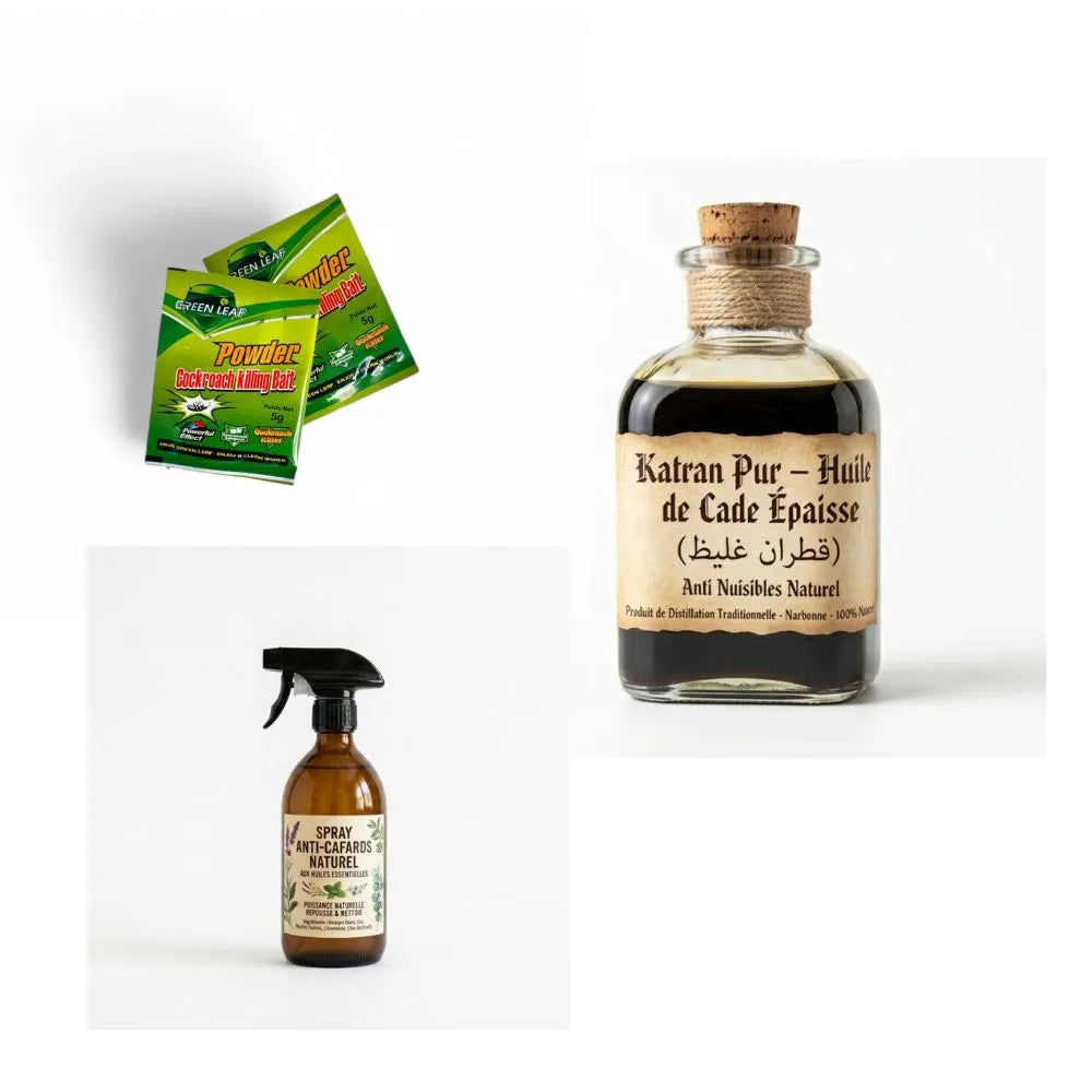 pack anti cafards naturel poudre spray huile cade traitement maison efficace