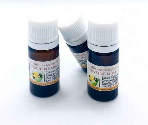 Flacon d’huile essentielle de verveine 100% naturelle – soin aromathérapie anti-stress et relaxation